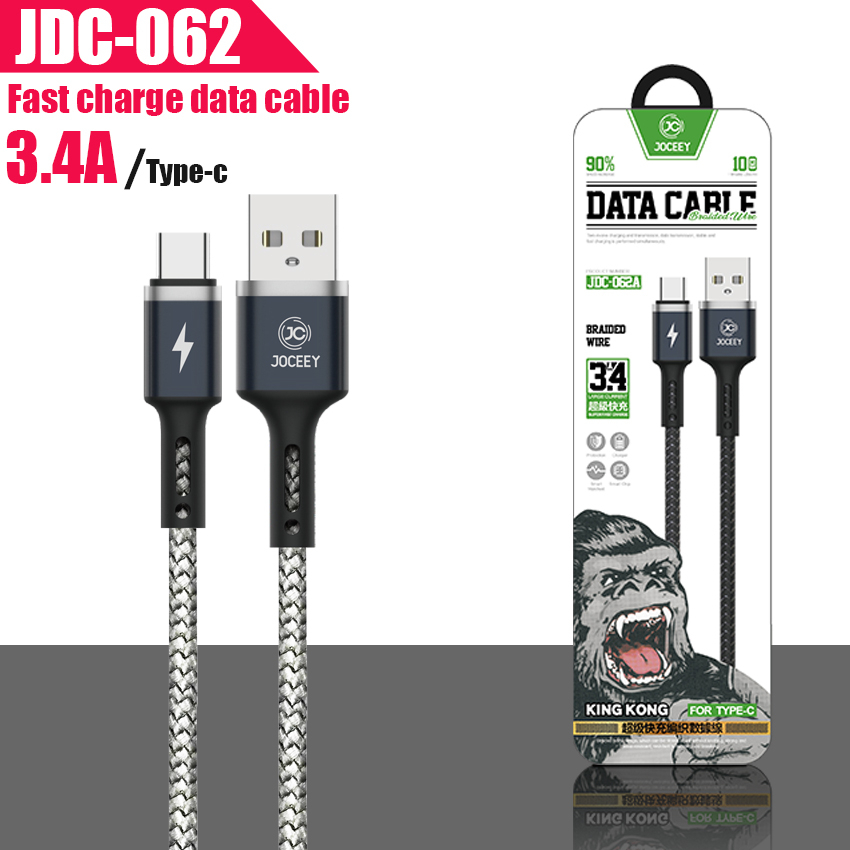 joceey-jc-062-kingkong-สายชาร์จ-3-4a-ชาร์จเร็ว-fast-charging-100-ของแท้-พร้อมส่ง-micro-i-type-c-vooc