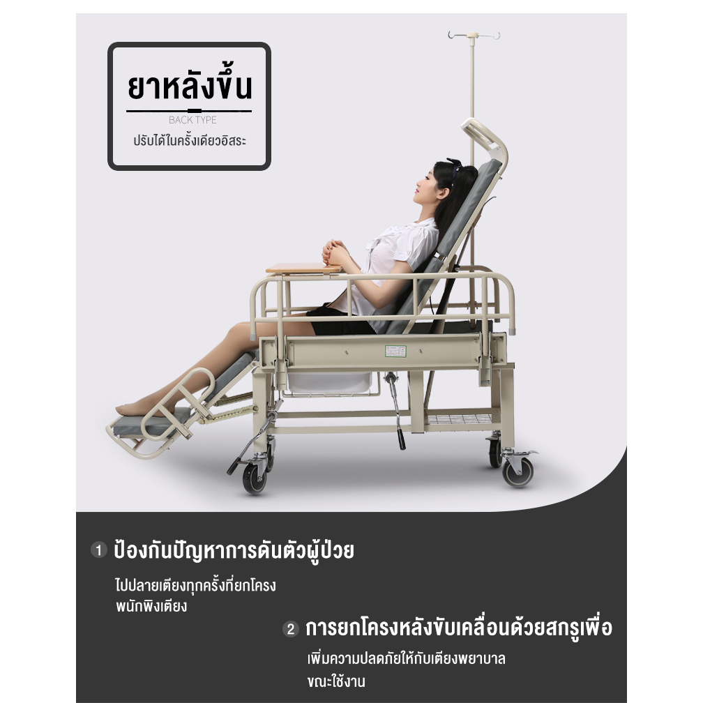 รถเข็นผู้ป่วย-เตียงผู้ป่วย-เตียงรถเข็นพิเศษสำหรับผู้สูงอายุที่เป็นอัมพาตแบบใช้คู่เตียงพยาบาลอเนกประสงค์เคลื่อนที่พร้อมช่