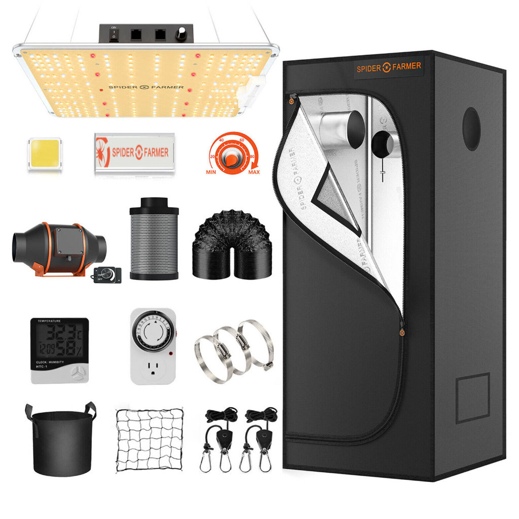 Spider Farmer SF1000 LED Grow Light + 70x70CM Grow Tent Kits ระบบกรอง ...