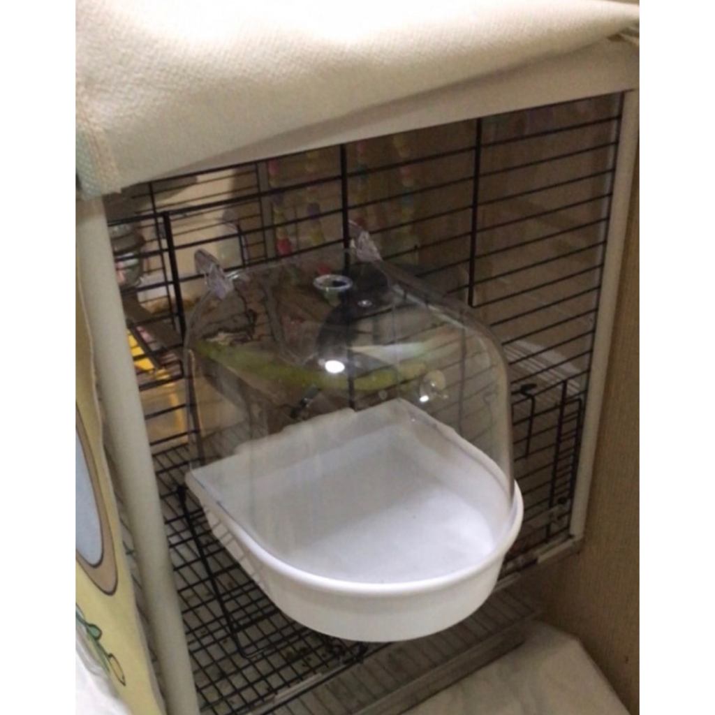 bp-pets-อ่างอาบน้ำนก-ฝาครอบแบบใส-เห็นตัวนกชัด-มีที่แขวนติดกับกรง-ที่อาบน้ำนก-ห้องน้ำนก