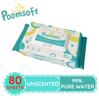 เช็ครีวิวสินค้า【จัดส่งตลอด 24 ชม】Poomsoftถูกสุดๆ ส่งไว Baby Wipes 80แผ่น ถูกที่สุด ทิชชู่เปียกสําหรับเด็ก กระดาษเปียก ทิชชูเปียก