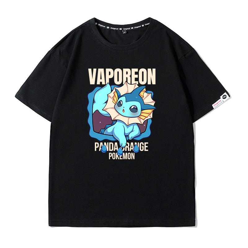 pokemon-anime-vaporeon-print-เสื้อยืด-unisex-เสื้อยืดกราฟิกการ์ตูนน่ารักและอินเทรนด์