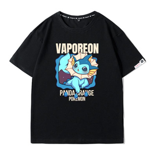 Pokemon Anime Vaporeon Print เสื้อยืด Unisex - เสื้อยืดกราฟิกการ์ตูนน่ารักและอินเทรนด์