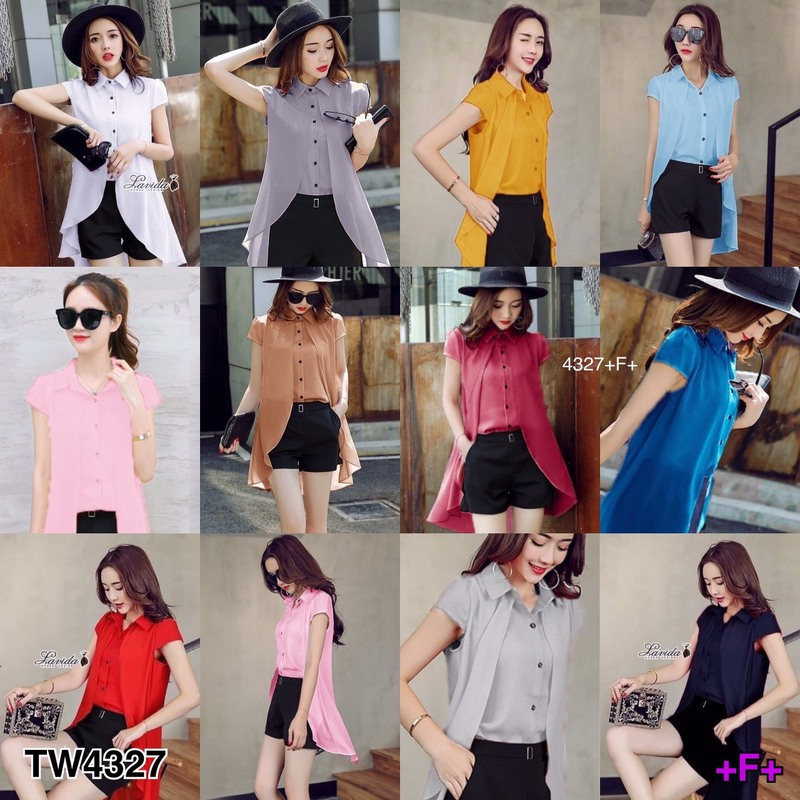 ส่งไว-1-2วันถึง-004327-set-เสื้อหางปลา-กางเกงแต่งเข็มขัดขาสั้น-15-สี