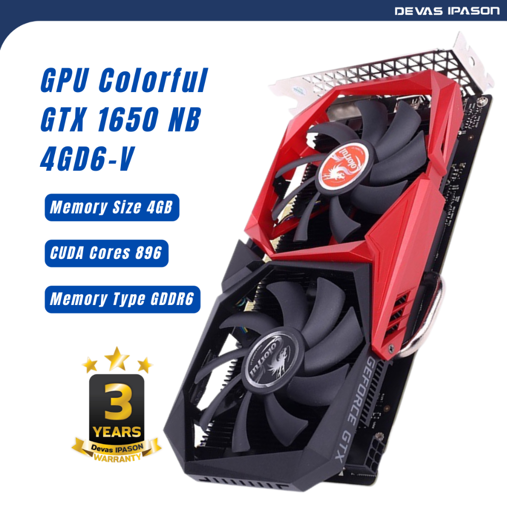 COLORFUL GPU (การ์ดจอ) GeForce GTX 1650 NB 4GD6-V (4GB) GPU รับประกัน 3 ...