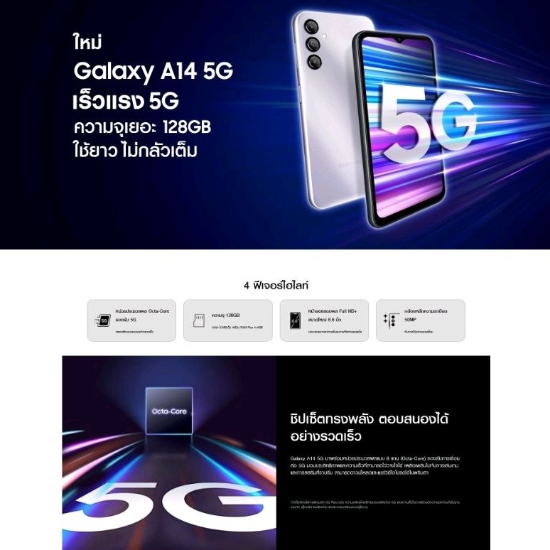 วันที่25-โค้ด7dd1125-ลด7-samsung-a14-5g-ประกันศูนย์-samsung-1ปี