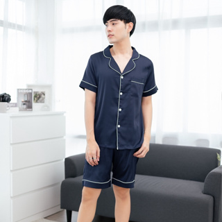 ภาพหน้าปกสินค้า[Multi Brand] A510 ชุดนอนผู้ชาย Silk Satin แขนสั้น-ขาสั้น Simply ที่เกี่ยวข้อง