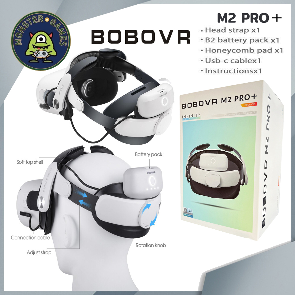 BOBOVR M2 Pro Plus Battery Pack Head Strap *สำหรับ Quest 2 เท่านั้น ...