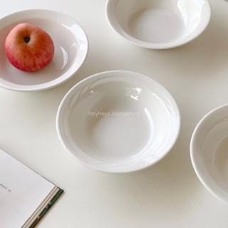 ถ้วยเซรามิค ทานโยเกิร์ต ซีเรียล ทรงมินิมอล minimal white bowl | faryheyz