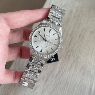 (ผ่อน0%) นาฬิกา Guess anna silver watch หน้าปัด 38 mm.  สีเงิน