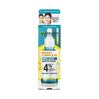 Garnier Bright Complete Anti-Acne การ์นิเย่ สกินแนทเชอรัลส์ ไบรท์คอมพลีท แอนตี้แอคเน่ บูสเตอร์ เซรั่ม 30 มล.เซรั่มลดสิว