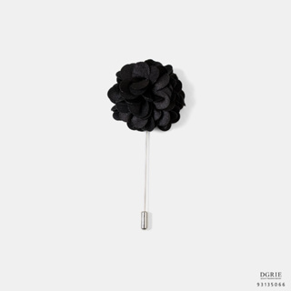 Black Felt Flower Lapel Pin-เข็มกลัดติดเสื้อดอกไม้สีดำ