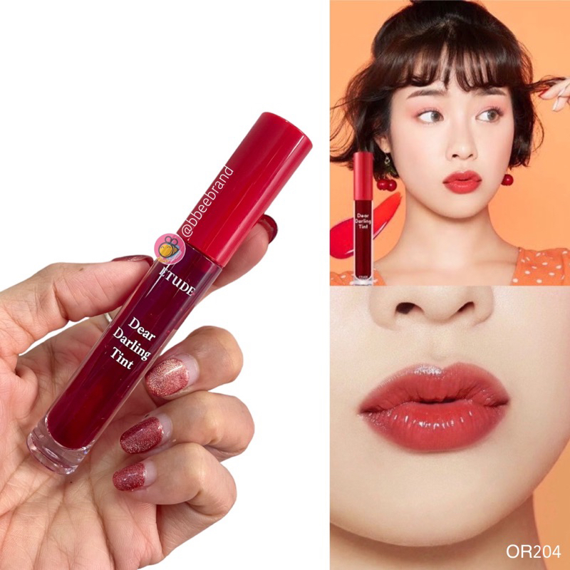 แท้-แพ็คเกจใหม่etude-house-dear-darling-water-gel-tint-or204-ทิ้นท์เจลสูตรใหม่-ช่วยให้สีสันสดใส-พร้อมบำรุงริมฝีปาก