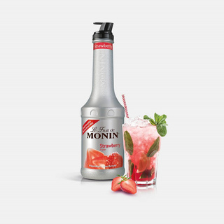 (KoffeeHouse) Puree MONIN กลิ่น “Strawberry” เพียวเร่โมนิน เพียวเร่สตรอว์เบอร์รี MONIN Strawberry Fruit Mix ขวด 1 ลิตร