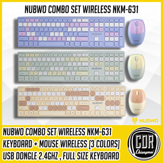 แป้นพิมพ์ไร้สาย Nubwo NKM-631 Keyboard+Mouse 2 โหมด Wireless/Bluetooth ชุดเมาส์คีย์บอร์ดสายหวานไร้สาย (รับประกัน 1 ปี)