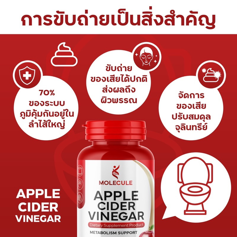 ภาพสินค้าMolecule Apple Cider Vinegar 30 แคปซูล โมเลกุล แอปเปิ้ลไซเดอร์วีเนก้าร์ ควบคุมน้ำหนัก ดูแลระบบย่อยอาหาร จากร้าน molecule.office บน Shopee ภาพที่ 5