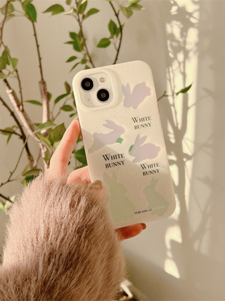 เคส สำหรับ ไอโฟน เคสซิลิโคน สินค้าพร้อมส่งจากไทย สำหรับ Iphone 14 13 12 11 Pro max กระต่ายขาวโฮโลแกรม TPU-S1270