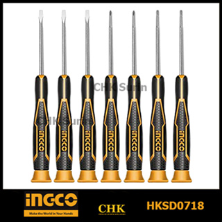 INGCO HKSD0718 ชุด ไขควงซ่อมนาฬิกา / ไขควงงานละเอียด 7 ตัวชุด ( Precision Screwdriver Set )