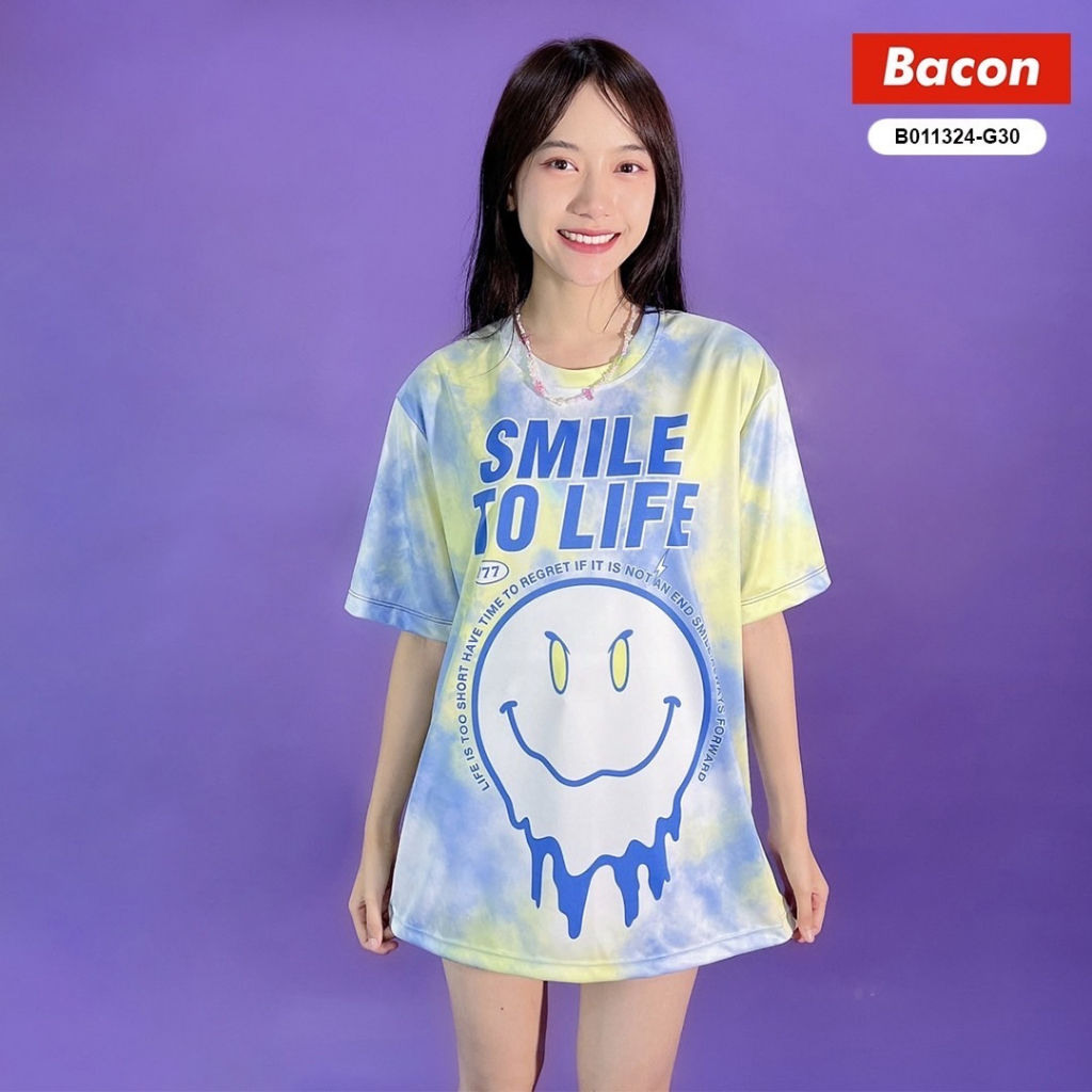 b011324-เสื้อลายมัดย้อม-สกรีน-smile-to-life