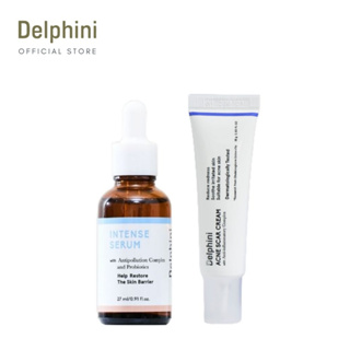 Acne-battling Set : New Formula Delphini Intense Serum with Anti-pollution complex and Probiotics  & Acne Scar Cream