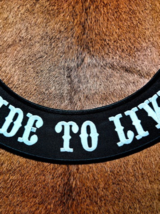 ตัวรีดติดเสื้อขนาดใหญ่ แจ๊คเก็ต อาร์ม ยีนส์ Ride To Live Hipster Embroidered Iron on Patch  DIY