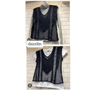 เสื้อลูกไม้Dazzlinสีดำ