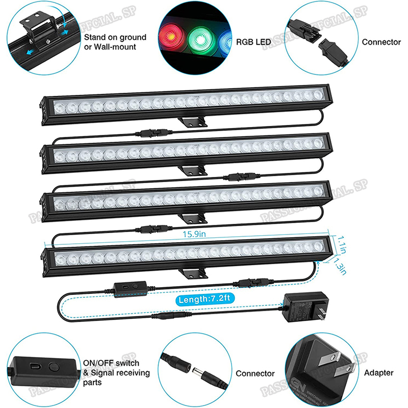 LED Four in one ไฟบรรยากาศ ไฟ LED ไฟแถบ LED RGB * 4 แถบไฟตกแต่ง ไฟตก ...