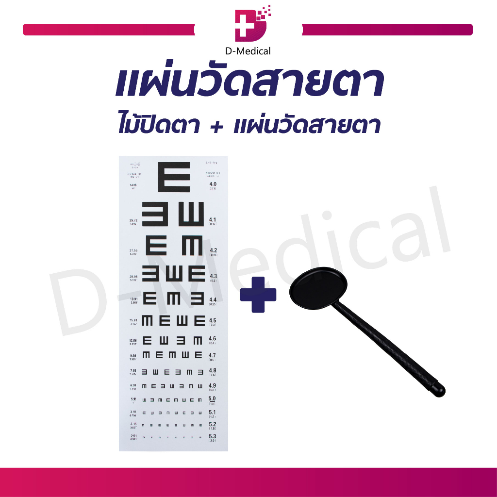 ชุดวัดสายตา-แผ่นวัดสายตา-แบบ-e-chart-ไม้ปิดตา-สำหรับตรวจวัดสายตา