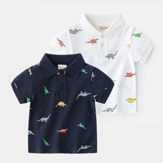 เสื้อโปโลเกรดพรีเมียม ผ้าเนื้อดีลาย Dinosaur