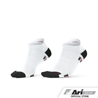 ARI LIGHTWEIGHT RUNNING TAB SOCKS - WHITE/BLACK/RED ถุงเท้า อาริ ไลต์เวท สีขาวดำแดง