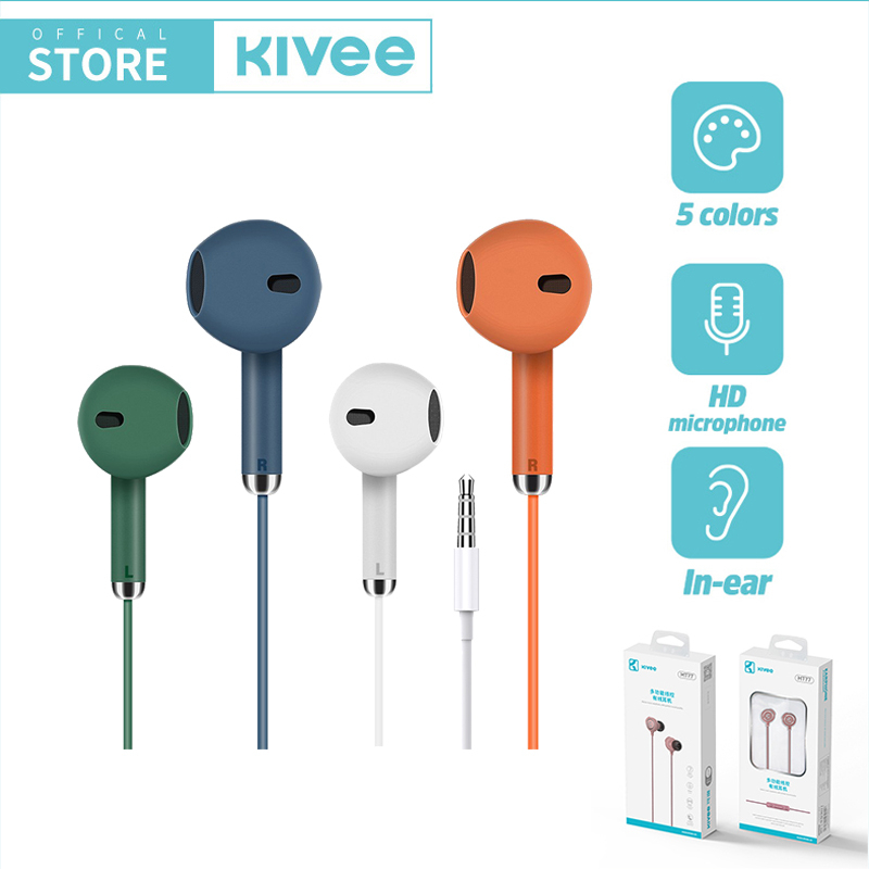 รูปภาพของKIVEE แบบมีสาย หูฟัง 3.5mm Jack for Samsung Oppo ของแท้100% earphoneลองเช็คราคา