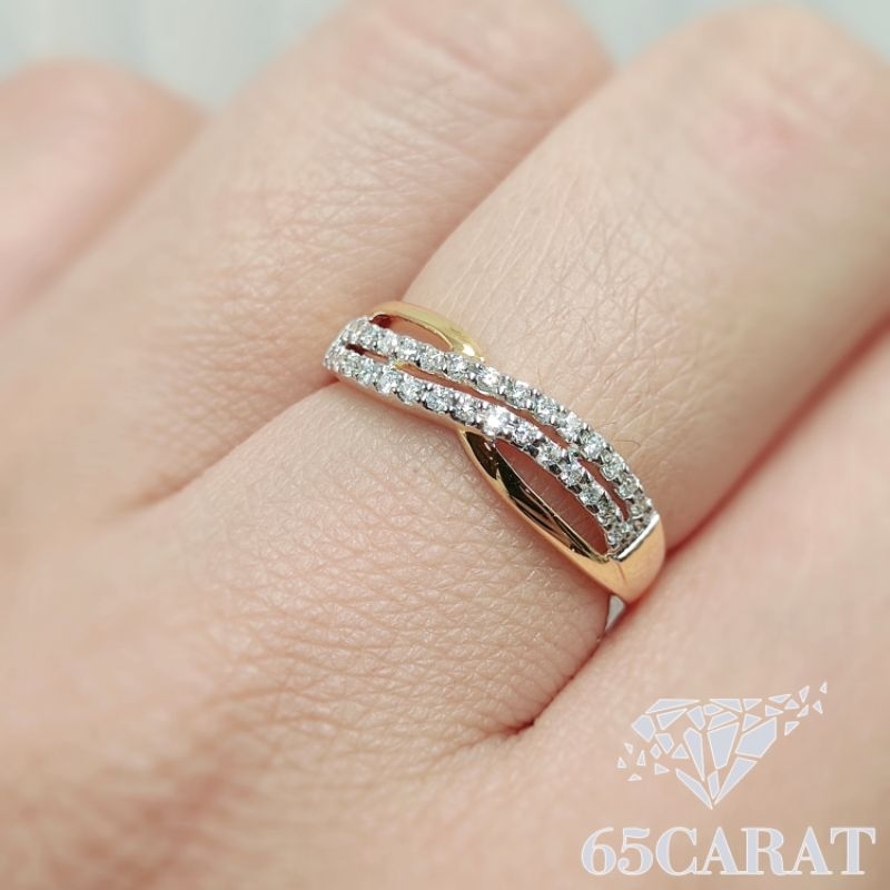 65carat-แหวนเพชรแท้-แหวนเพชรแถว-แหวนทองแท้9k-37-5-เพชรเบลเยี่ยมคัทน้ำ100-รหัสr24