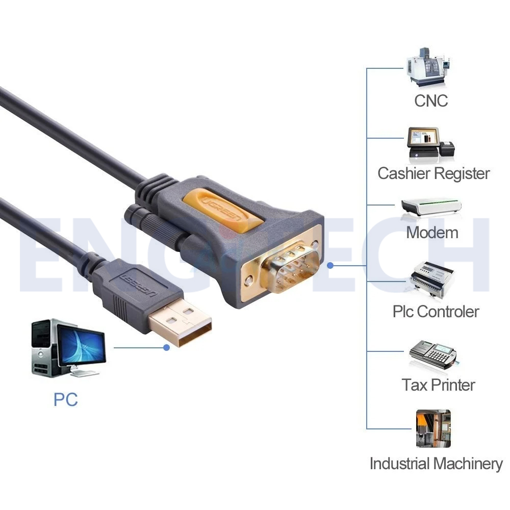 cable-usb-to-serial-rs-232-db9-2m-ugreen-20222-สายไฟ