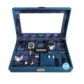 กล่องเครื่องประดับ กล่องนาฬิกา กล่องใส่แหวน กล่องใส่ต่างหู กล่องเก็บเครื่องประดับ Watch Jewelry Box Storage CHR5RT_L_K