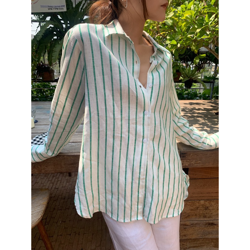 Charlotte irony | Striped Linen Shirt