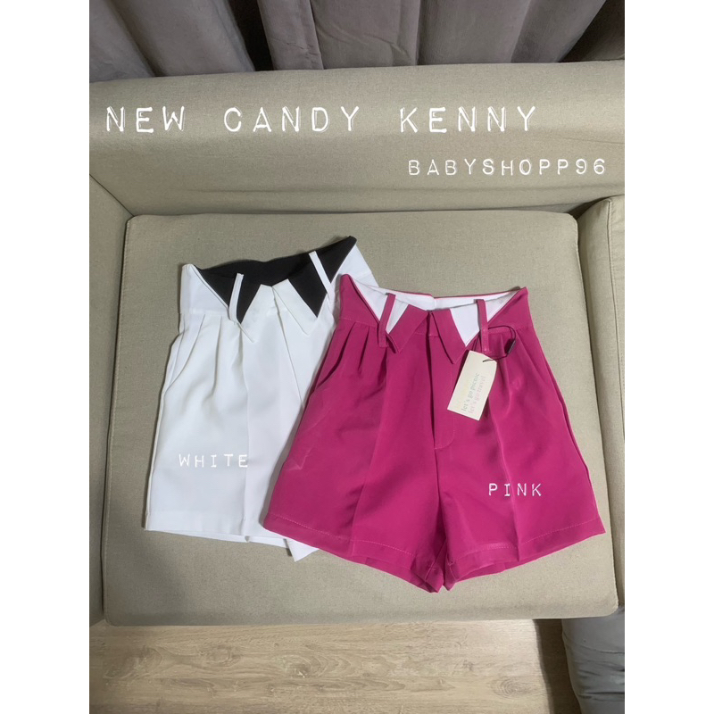 new-candy-สีชมพู-black-amp-pink-ขาสั้นเอลสูงรุ่นใหม่ล่าสุดแต่งด้วยขอบพับเพิ่มความเก๋ดูดีมีสไตล์