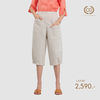 C&amp;D กางเกงขาวยาว กาง﻿เ﻿กงผู้หญิง Pants ทรง Big Jinny Pants ขายาวสี่ส่วน เนื้อผ้าลินินพรีเมี่ยม (CXJCBE)