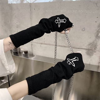 🔥Sale🔥ถุงมือปอกแขนสวมนิ้ว Y2K Gothic Gloves พร้อมส่ง