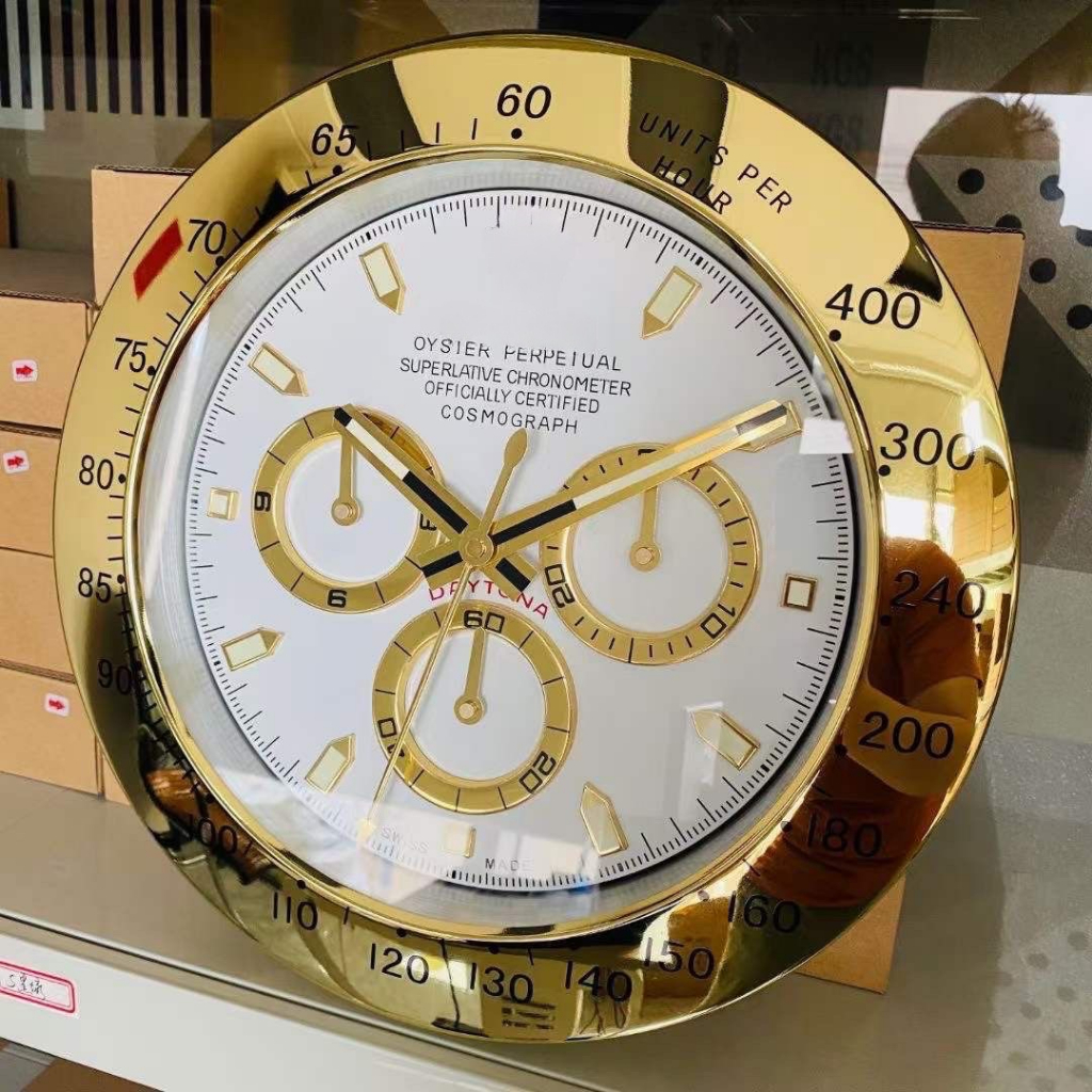 นาฬิกาแขวนผนังrolex-daytona-วัสดุสแตนเลสแท้ทั้งเรือน-เดินเรียบ-สินค้าตรงตามรูป100