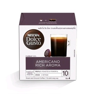 NESCAFE DOLCE GUSTO AMERICANO RICH AROMA      เนสกาแฟ ดอลเช่ กุสโต้ อเมริกาโน่ ริช อโรมา 16 แคปซูล