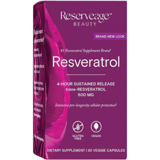 พร้อมส่งที่ไทย Reserveage Resveratrol, 500 mg, 60,30 Veggie Capsules