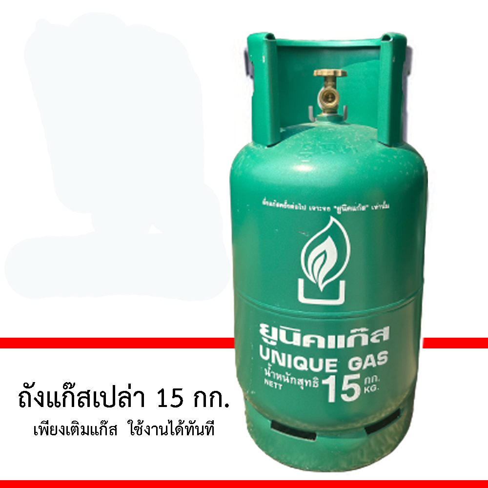 ภาพหน้าปกสินค้าถังแก๊ส 15 กิโลกรัม (Kg.) ยี่ห้อ ยูนิค สีเขียว ถังใหม่ 100 % มือ 1 ไม่มีแก๊ส จากร้าน bangkokandsupplies บน Shopee