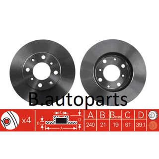 จานเบรคหน้า HONDA CITY ZX JAZZ GD 1.3 1.5 2003-2008 เส้นผ่านศูนย์กลาง 240MM RUNSTOP /คู่