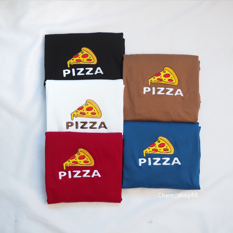 เสื้อยืดโอเวอร์ไซส์-oversize-ผ้าคอตตอน-ลายpizza