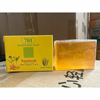 สบู่701 LIGHTENNING SOAPสบู่ว่านหางจรเข้&ขิงแก่รักษาฝ้าหน้าขาวใสมาก ขนาด85g