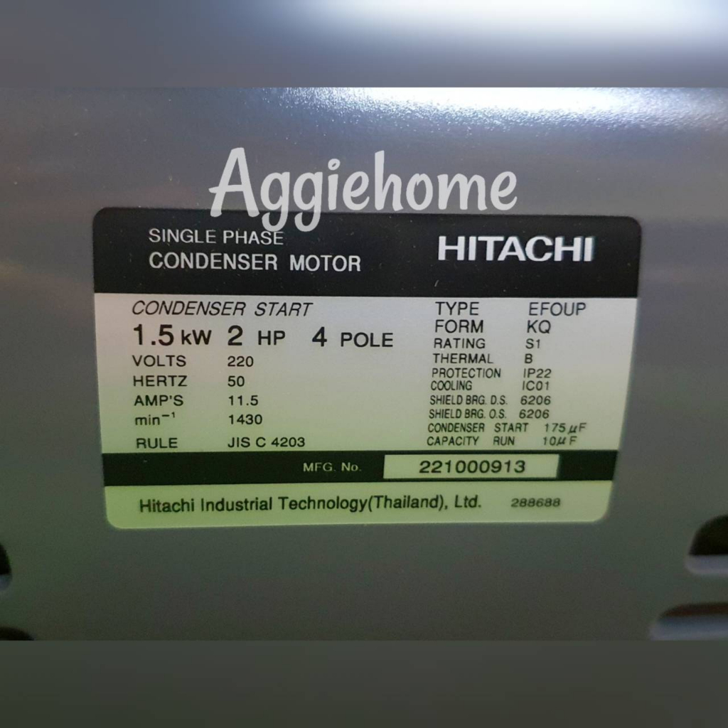 hitachi-มอเตอร์ไฟฟ้า-220v-รุ่น-efoup-kq-2hp-4p-2แรงม้า-1-5kw-ความเร็วรอบ-1430-รอบ-นาที-motor-มอเตอร์