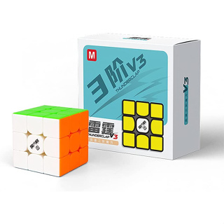 รูบิค 3x3 รูบิค แม่เหล็ก รูบิค ของ แท้อย่างดี rubik 3x3 rubiks race Qiyi Thunderclap V3 M 3x3 Stickerless magnetic cube