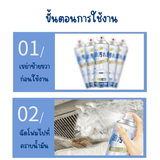 โฟมขจัดคราบน้ำมัน-500-ml-ชนิดโฟม-น้ำยาทำความสะอาดดูแลห้องครัว-สเปรย์ขจัดคราบมัน-ผลิตภัณฑ์ทำความสะอาดอเนกประสงค์