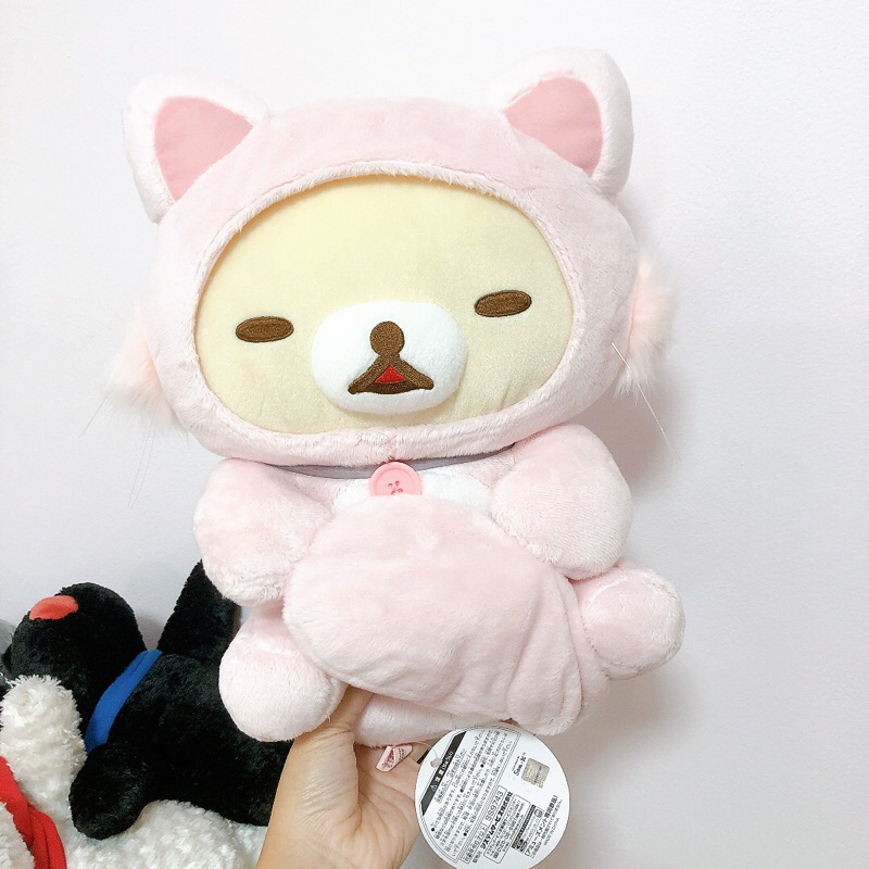 ตุ๊กตาโคริฮูดแมวสีชมพู-korilakkuma-san-x-ลิขสิทธิ์แท้จากญี่ปุ่น-ใหม่-ตัวใหญ่-สวยๆ-หายาก-rirakkuma