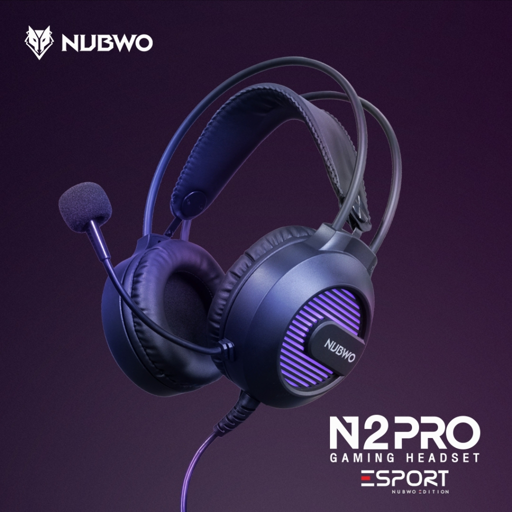 ภาพหน้าปกสินค้าNubwo N2PRO Gaming Headset หูฟังเกมมิ่ง ไฟ LED ที่ครอบหูนุ่ม ไฟปรับหมุนได้ 360 องศา รับประกัน 1 ปี จากร้าน nubwo_officialshop บน Shopee